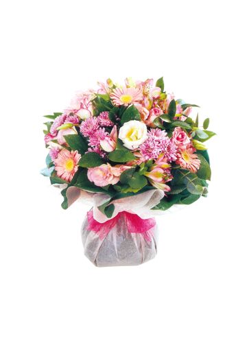 Bouquett`o in pink flower shop