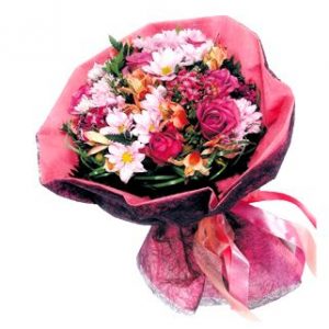 bouquet in pink flower shop